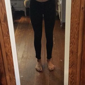 Low waisted black jeans.